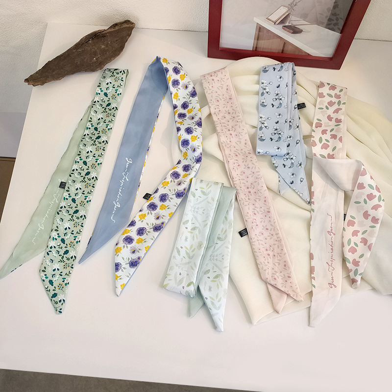 Bandă pentru păr din material textil în stil franțuzesc, cu accent floral și model în carouri — Număr de producție A177