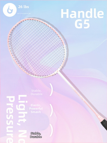 Ρακέτα μπότντον με πλαίσιο από αλουμίνιο-άνθρακα, βάρος 85–89 g, λαβή G3, ίσια ράβδος, ίνες από μετάξι