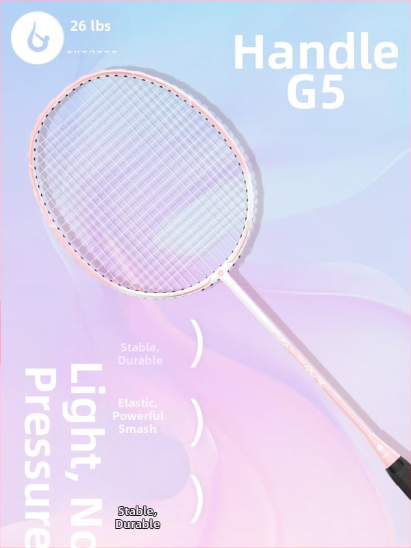 Ρακέτα μπότντον με πλαίσιο από αλουμίνιο-άνθρακα, βάρος 85–89 g, λαβή G3, ίσια ράβδος, ίνες από μετάξι