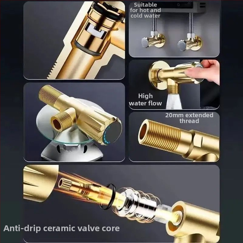 Uholový ventil, 201 nehrdzavejúca oceľ, na stenu, univerzálne použitie, vnútorný priemer 4 body, bežný tlak