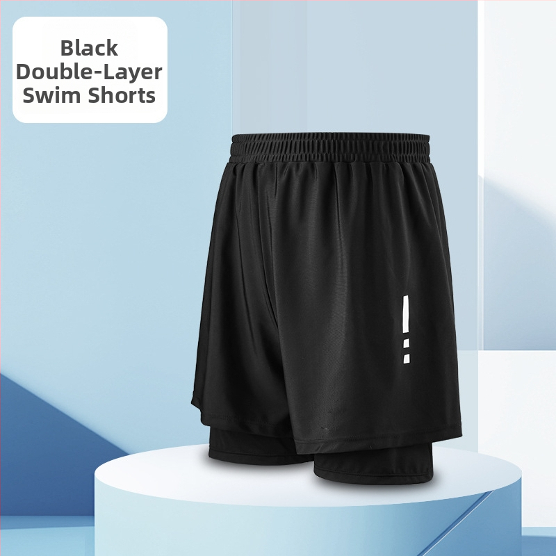 Мъжки плувни шорти – двойнослойни, бързосъхнещи, принт, външен плат полиестер с 86% акрилни влакна; подплата полиестер с 80% акрилни влакна