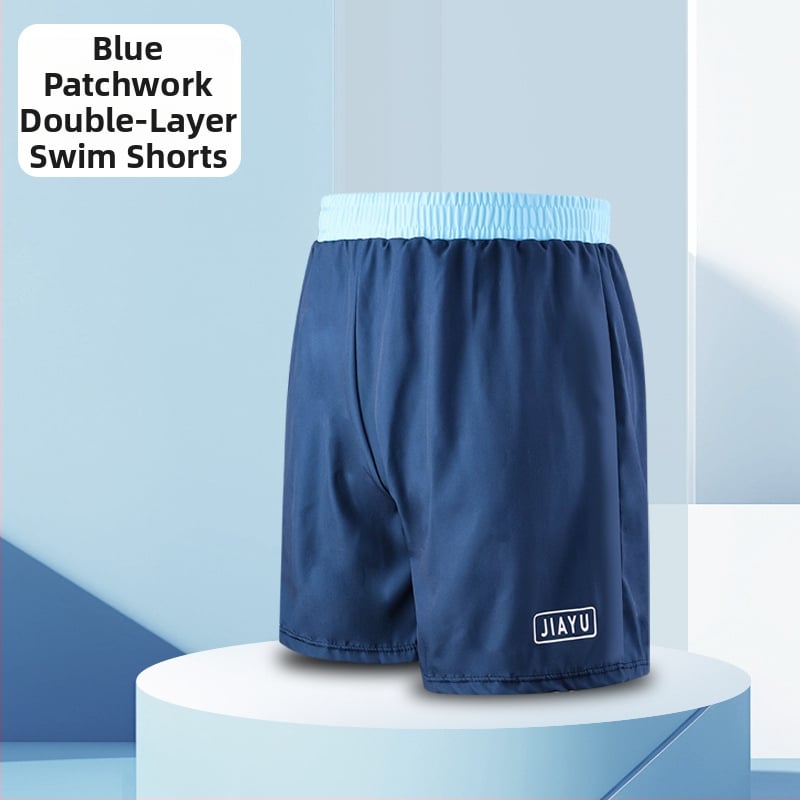 Мъжки плувни шорти – двойнослойни, бързосъхнещи, принт, външен плат полиестер с 86% акрилни влакна; подплата полиестер с 80% акрилни влакна