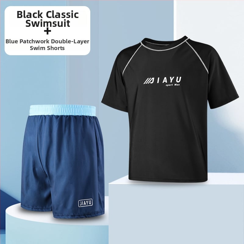 Мъжки плувни шорти – двойнослойни, бързосъхнещи, принт, външен плат полиестер с 86% акрилни влакна; подплата полиестер с 80% акрилни влакна