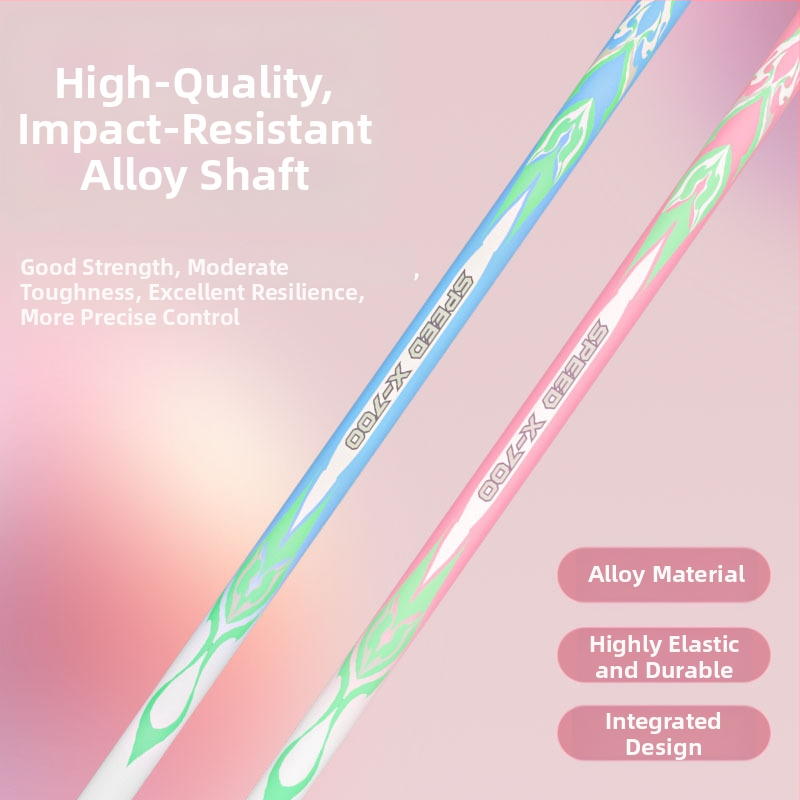 Badmintonová raketa Kawasaki X700 — rám zo železnej zliatiny, struna z vlákien, hmotnosť 95–100 g, úchop G3