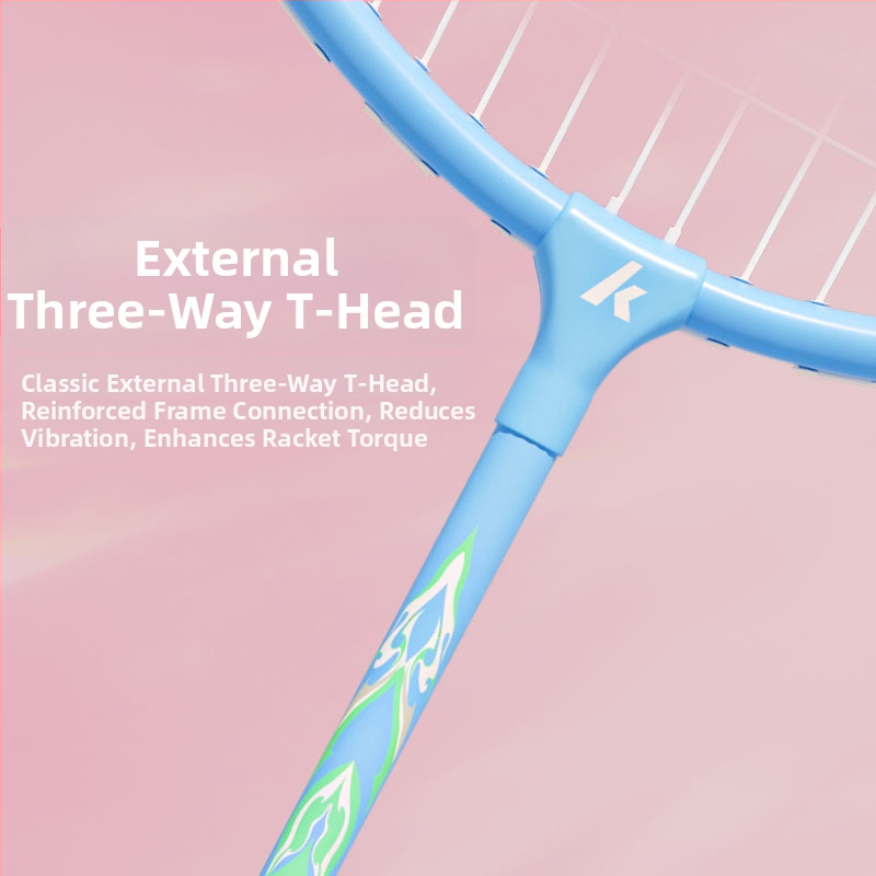 Badmintonová raketa Kawasaki X700 — rám zo železnej zliatiny, struna z vlákien, hmotnosť 95–100 g, úchop G3