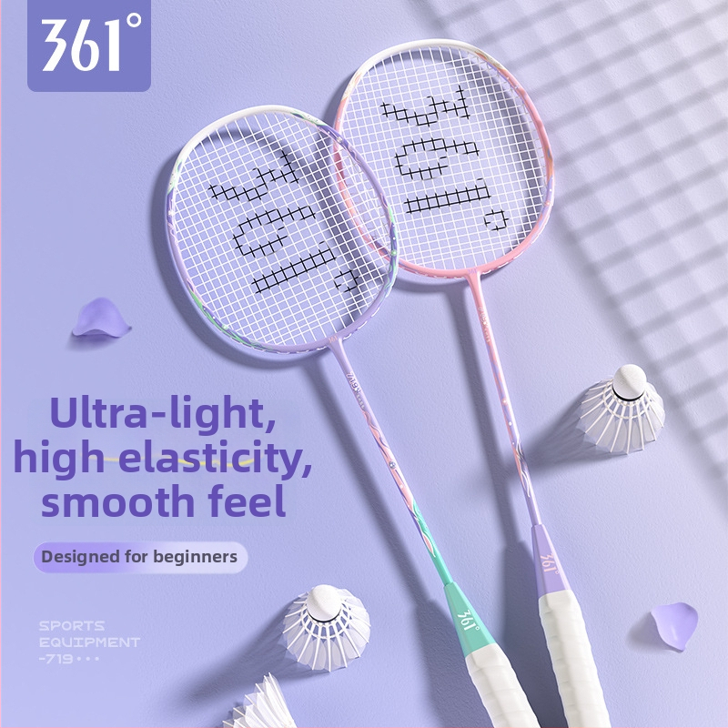Ρακέτα Μπάντμιντον 361° – άμεσο χτύπημα; πλαίσιο από κράμα άνθρακα-αλουμινίου; βάρος 95-100 g; νάιλον χορδές; πάχος λαβής G5