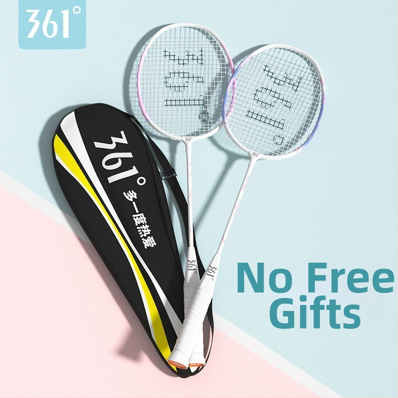 Ρακέτα Μπάντμιντον 361° – άμεσο χτύπημα; πλαίσιο από κράμα άνθρακα-αλουμινίου; βάρος 95-100 g; νάιλον χορδές; πάχος λαβής G5