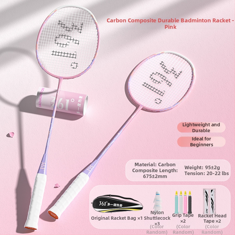 Ρακέτα Μπάντμιντον 361° – άμεσο χτύπημα; πλαίσιο από κράμα άνθρακα-αλουμινίου; βάρος 95-100 g; νάιλον χορδές; πάχος λαβής G5