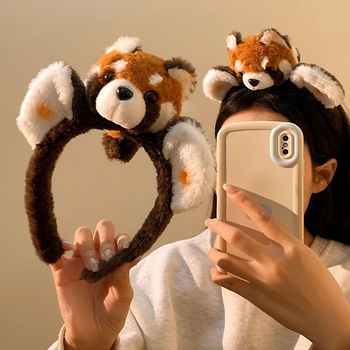 Pliš panda traka za glavu – ručno izrađena, unisex