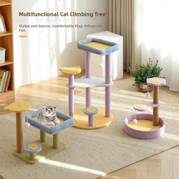 Πύργος ανάβασης γάτας με ενσωματωμένο στύλο γρατζουνίσματος από σχοινί κάνναβης, αγροτικό στυλ, υλικό: Άλλο, τοπικό προϊόν