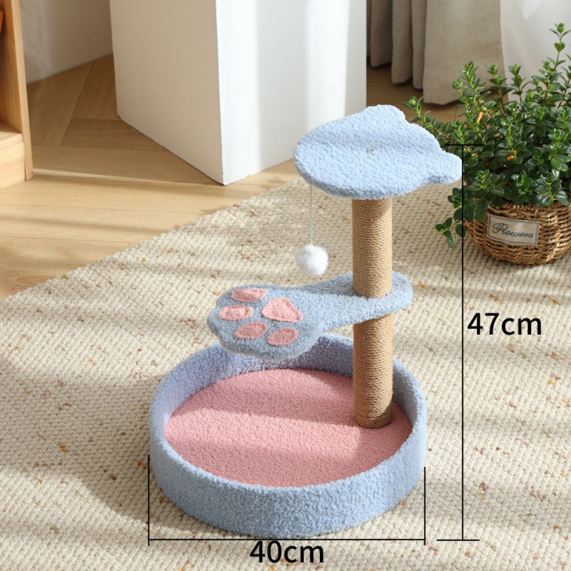 Πύργος ανάβασης γάτας με ενσωματωμένο στύλο γρατζουνίσματος από σχοινί κάνναβης, αγροτικό στυλ, υλικό: Άλλο, τοπικό προϊόν