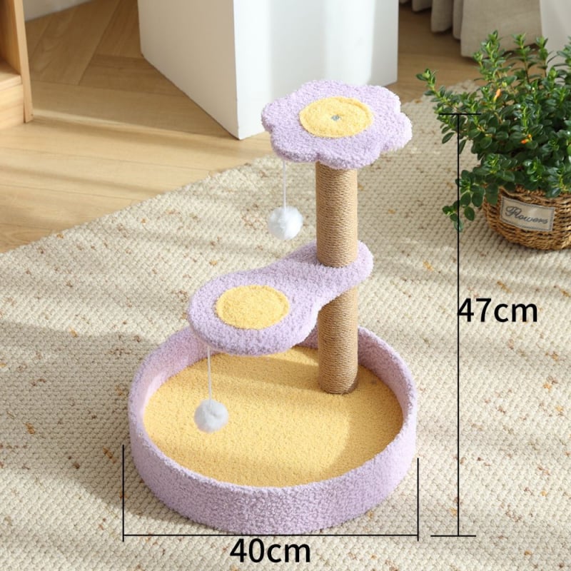 Πύργος ανάβασης γάτας με ενσωματωμένο στύλο γρατζουνίσματος από σχοινί κάνναβης, αγροτικό στυλ, υλικό: Άλλο, τοπικό προϊόν