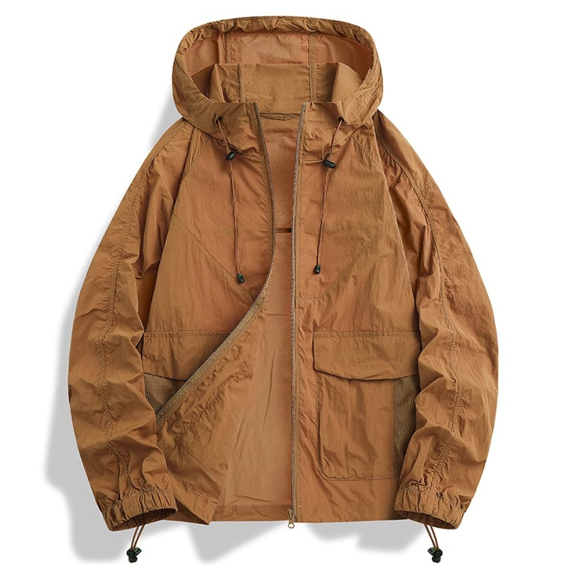 Jakna s kapuljom i UV zaštitom, ultra-tanka za ljeto, slobodan kroj, više džepova, zatvarač