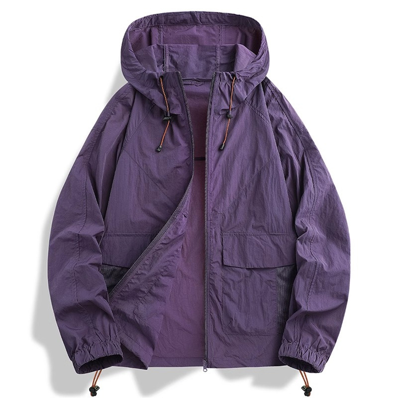 Jakna s kapuljom i UV zaštitom, ultra-tanka za ljeto, slobodan kroj, više džepova, zatvarač