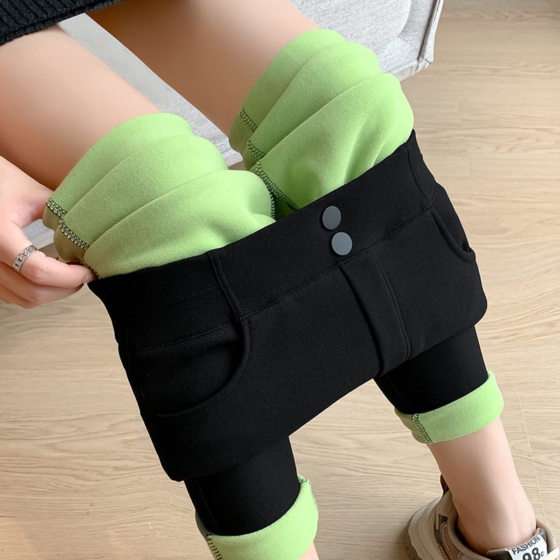 Colanți de damă cu talie înaltă, căptuți cu fleece, foarte elastici, croială slim