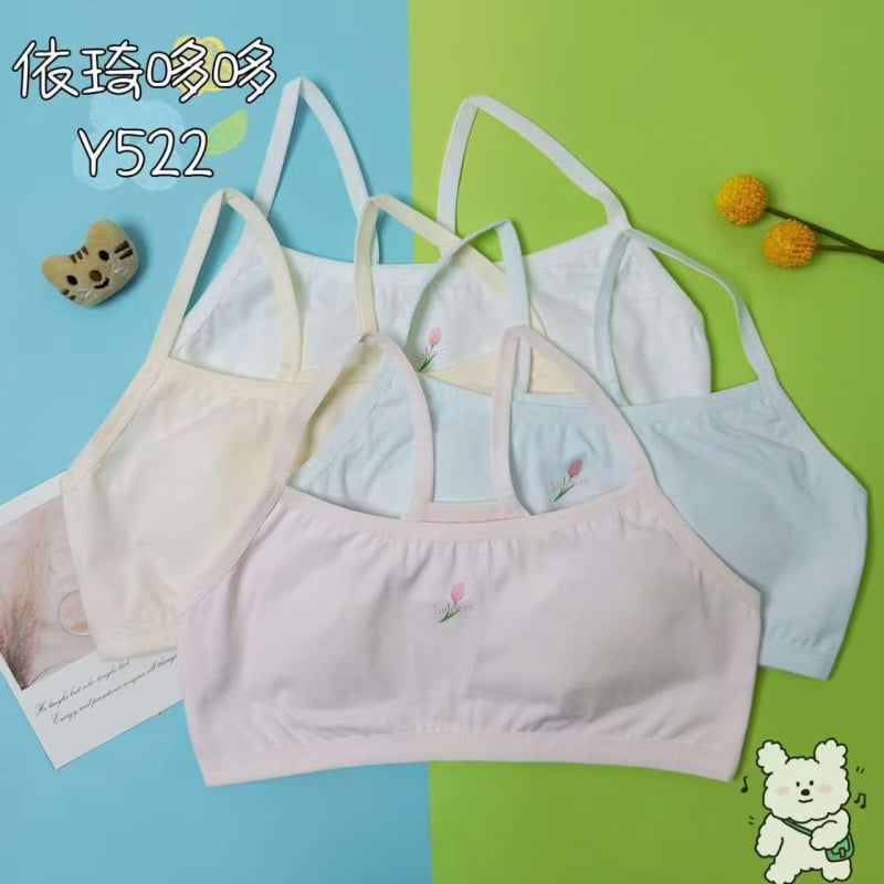 Športová podprsenka pre dievčatá, Yiqi Duoduo, bavlna, mäkké spracovanie, pre dievčatá od 8 rokov a výšku nad 140 cm, vhodný po celý rok