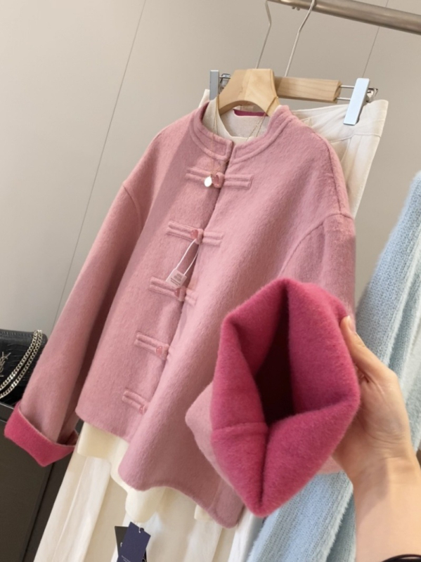 Ženski vuneni kaput, reverzibilan, ultra kratak, bez ovratnika, bez rukava, mješavina vune-kamelji-down-silk