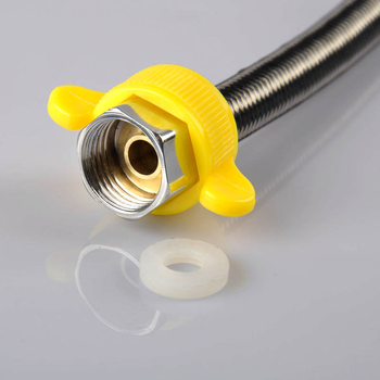 Furtun din oțel inoxidabil împletit pentru apă caldă și rece, presiune înaltă 1.6 MPa, -20°C până la 120°C, montaj spiral