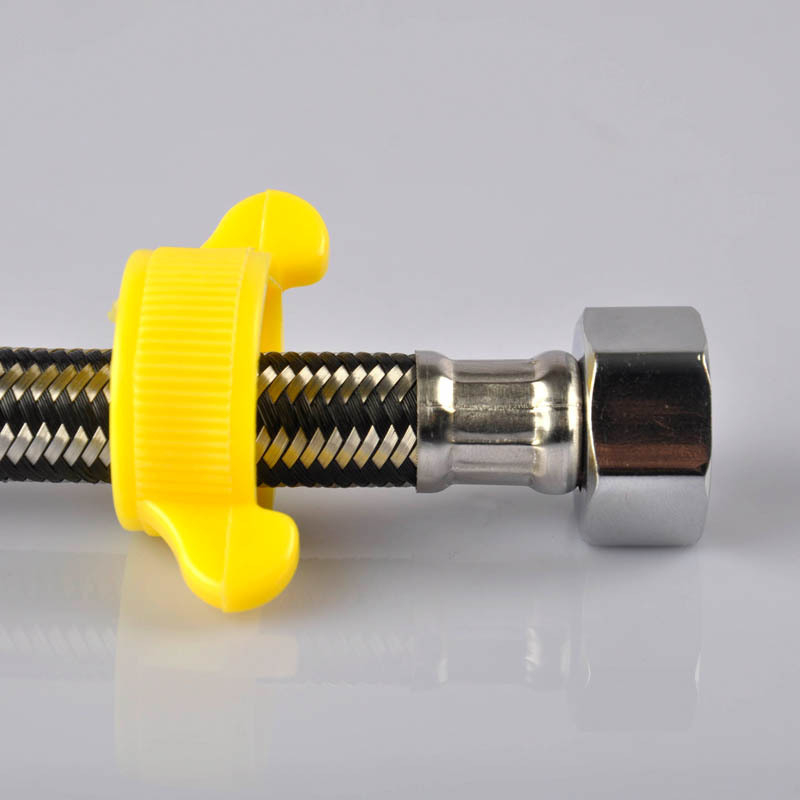 Furtun din oțel inoxidabil împletit pentru apă caldă și rece, presiune înaltă 1.6 MPa, -20°C până la 120°C, montaj spiral