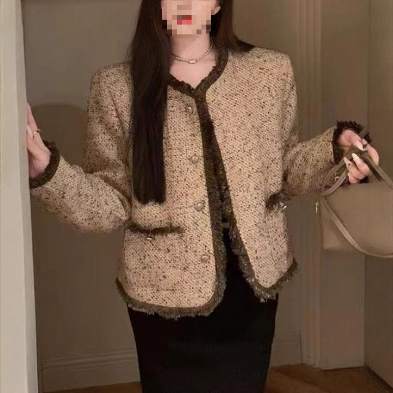 Ženska jesenska jakna u Chanel stilu, elegantna tkanina od poliestera