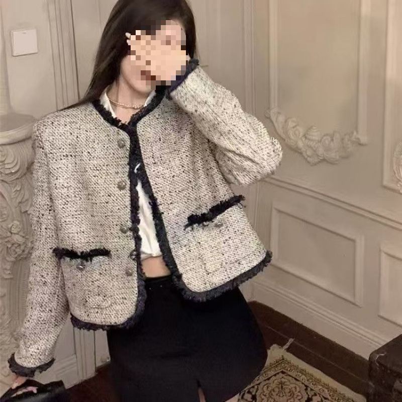 Ženska jesenska jakna u Chanel stilu, elegantna tkanina od poliestera