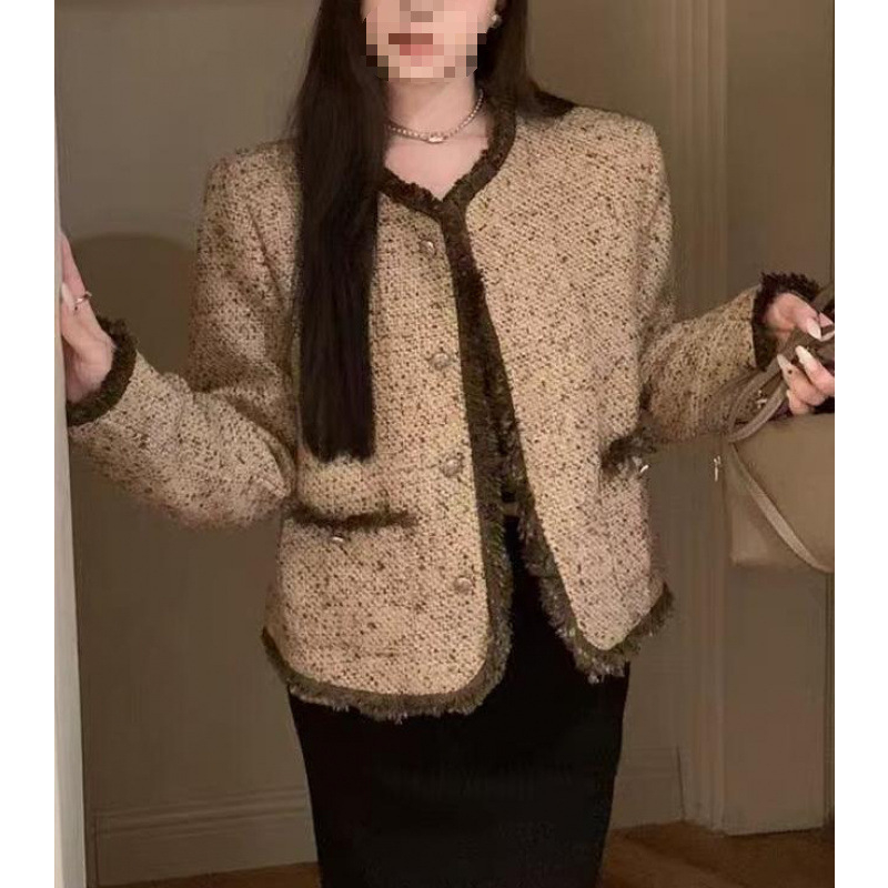 Ženska jesenska jakna u Chanel stilu, elegantna tkanina od poliestera