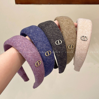 Női Koreai stílusú széles fejpánt, kézzel készített, kevert anyagokból, eredeti dizájn.