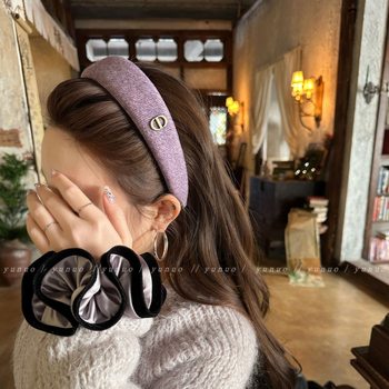 Női Koreai stílusú széles fejpánt, kézzel készített, kevert anyagokból, eredeti dizájn.