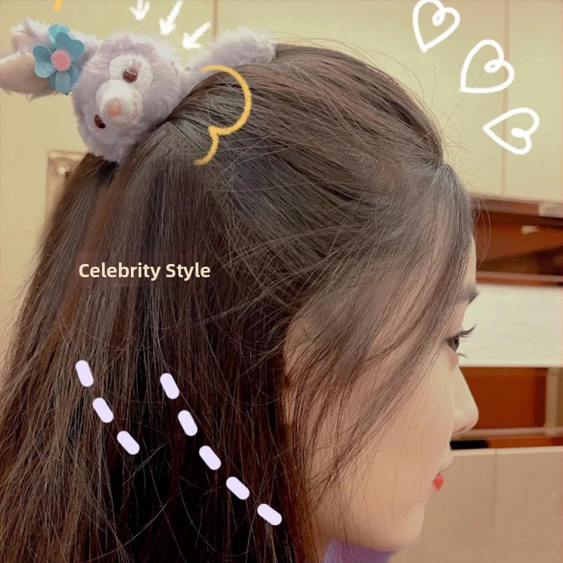 Clip de păr din pluș, lucrat manual, cu design de rechin, pentru partea din spate a capului, Cortex material, stil natural