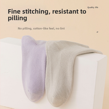 Dámske ponožky z 100% bavlny, stredná dĺžka, všetky ročné obdobia, jednofarebné, absorbujú pot a zabraňujú zápachu