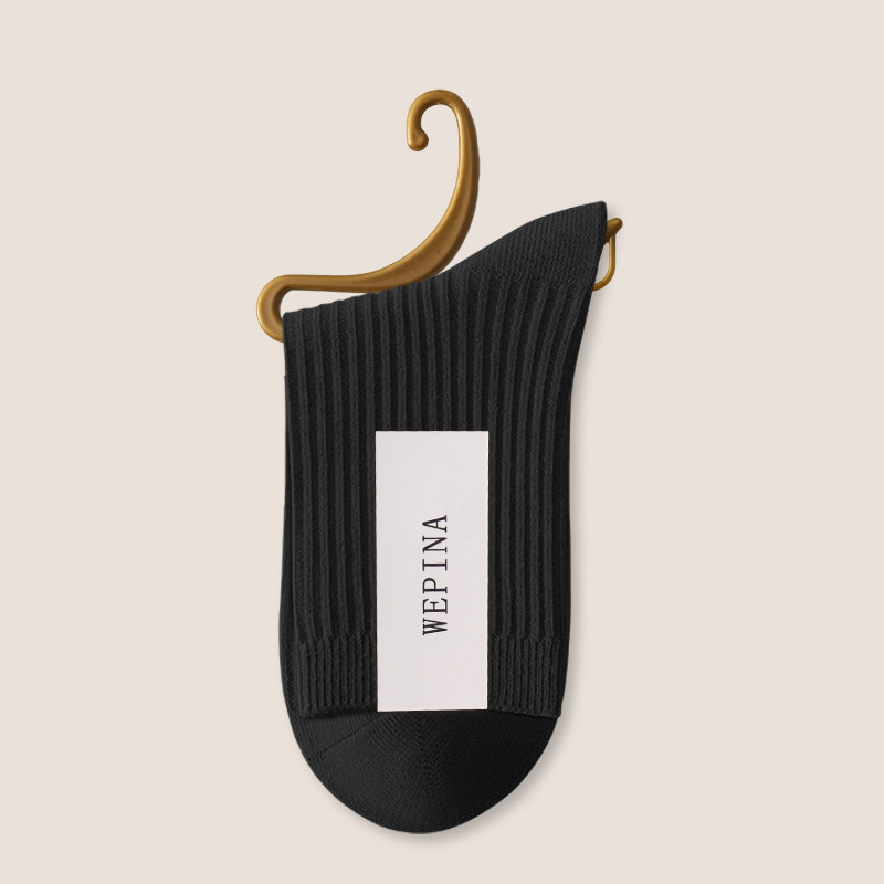 Dámske ponožky z 100% bavlny, stredná dĺžka, všetky ročné obdobia, jednofarebné, absorbujú pot a zabraňujú zápachu