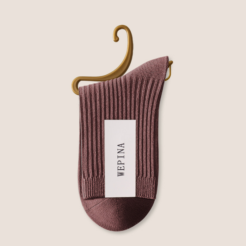 Dámske ponožky z 100% bavlny, stredná dĺžka, všetky ročné obdobia, jednofarebné, absorbujú pot a zabraňujú zápachu