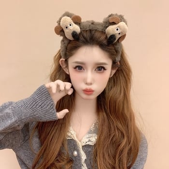 Bentiță de păr din pluș cu cățeluș – Handmade, toamnă 2025, stil coreean, design proaspăt și dulce