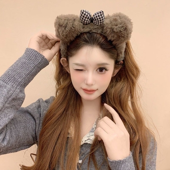 Bentiță de păr din pluș cu cățeluș – Handmade, toamnă 2025, stil coreean, design proaspăt și dulce