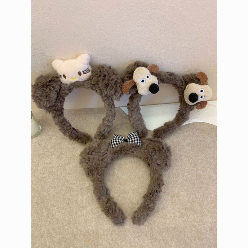 Bentiță de păr din pluș cu cățeluș – Handmade, toamnă 2025, stil coreean, design proaspăt și dulce