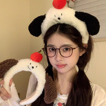 Bandă pentru păr din pluș pentru spălarea feței, stil drăguț, făcută manual, pentru femei