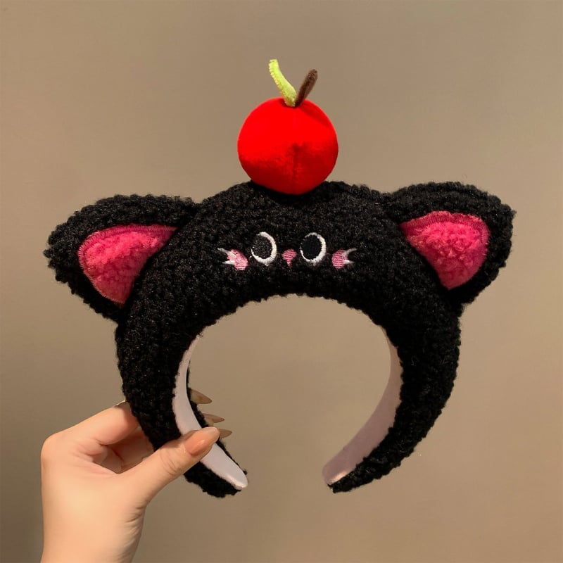 Bandă pentru păr din pluș pentru spălarea feței, stil drăguț, făcută manual, pentru femei