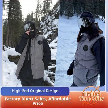 Unisex γιλέκο με πούπουλο (down), με σταθερή γιακά, αδιάβροχο, εξωτερικό νάιλον, επένδυση modal