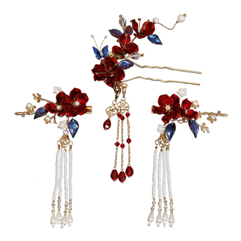 Menyasszonyi hajdísz készlet, virág alakú, ötvözet, kézzel készített, vintage stílus, tavasz 2025