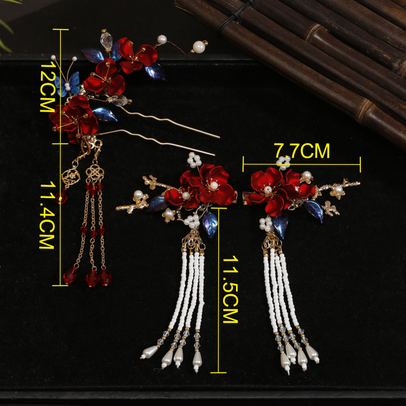 Menyasszonyi hajdísz készlet, virág alakú, ötvözet, kézzel készített, vintage stílus, tavasz 2025