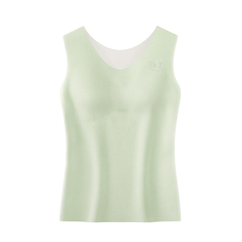 Lányoknak szóló termikus mellény fleece-béléssel, varrat nélküli, U-nyakú, 13–18 éveseknek, poliészter