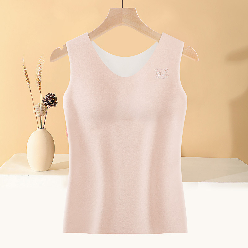 Lányoknak szóló termikus mellény fleece-béléssel, varrat nélküli, U-nyakú, 13–18 éveseknek, poliészter