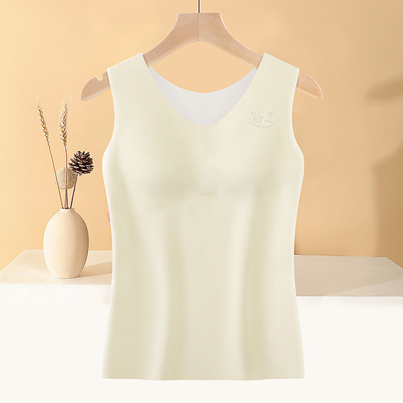 Lányoknak szóló termikus mellény fleece-béléssel, varrat nélküli, U-nyakú, 13–18 éveseknek, poliészter