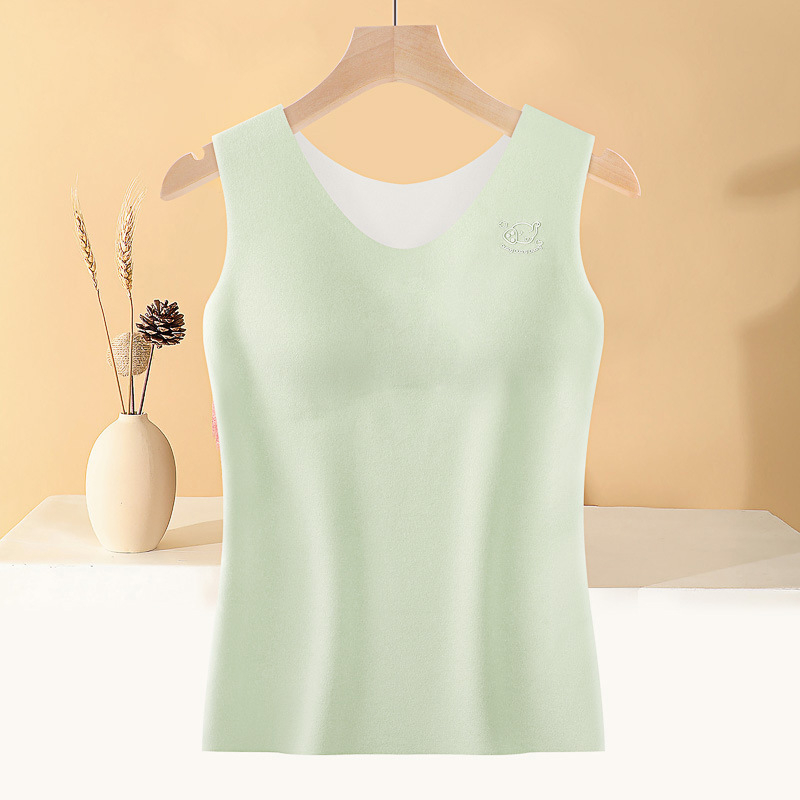 Lányoknak szóló termikus mellény fleece-béléssel, varrat nélküli, U-nyakú, 13–18 éveseknek, poliészter