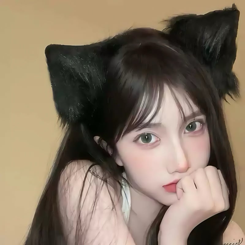 Bandă pentru cap cu urechi de pisică, urechi realiste, făcută manual, materiale mixte, Saint ling, primăvara 2025, unisex