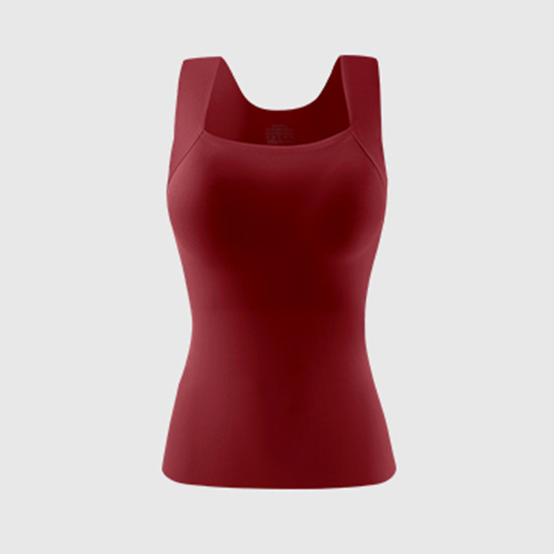 Női bolyhosított termo mellény — két réteg, varrat nélküli, négyszögletes gallér, beépített melltámasz