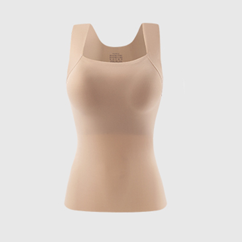 Női bolyhosított termo mellény — két réteg, varrat nélküli, négyszögletes gallér, beépített melltámasz