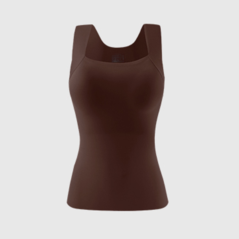 Női bolyhosított termo mellény — két réteg, varrat nélküli, négyszögletes gallér, beépített melltámasz