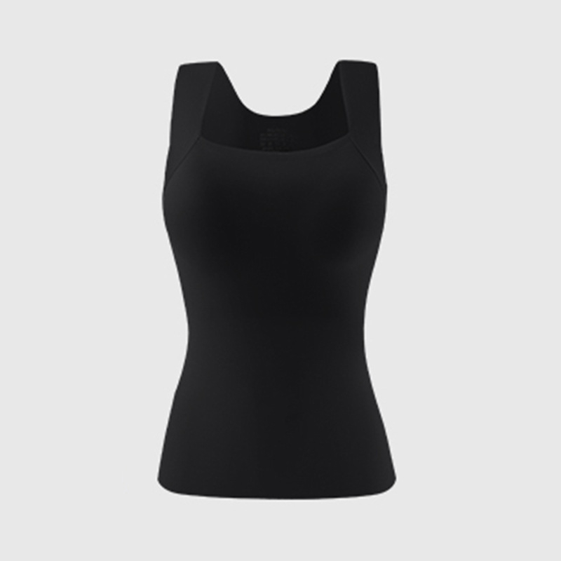 Női bolyhosított termo mellény — két réteg, varrat nélküli, négyszögletes gallér, beépített melltámasz