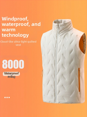 Γιλέκο εξωτερικού τύπου με όρθιο γιακά, unisex, ζεστό, γέμισμα από Mercerized Cotton